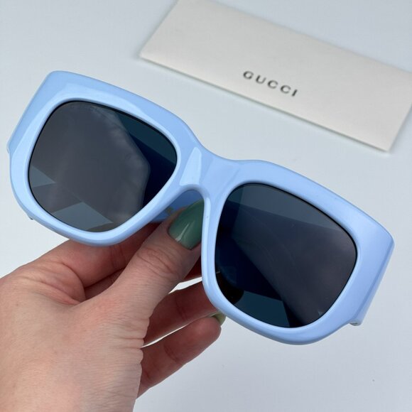 Gucci GG1545S 004 BRAND NEW Sunglasses Light Blue Women Square main image 12